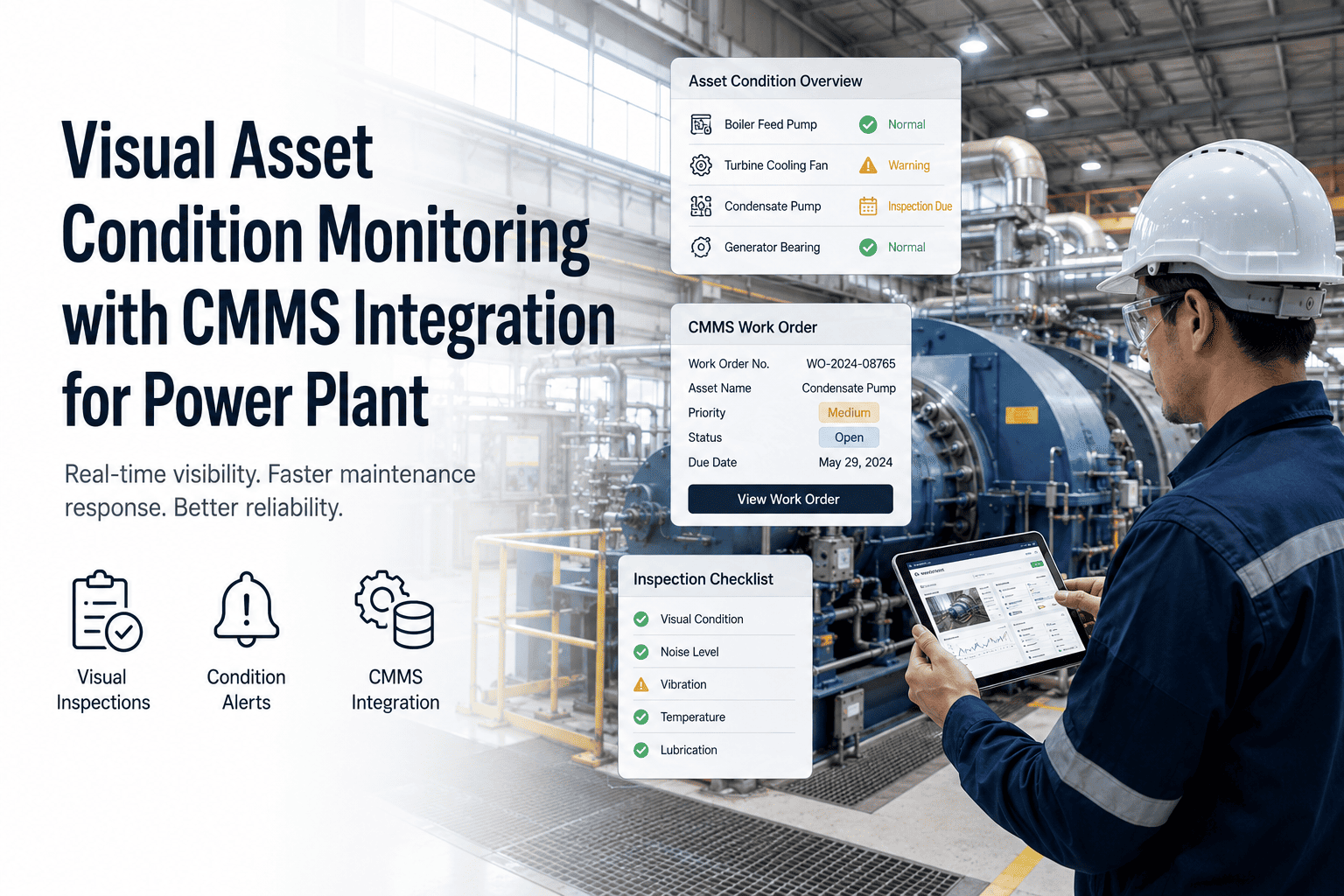 Visual Asset Condition Monitoring with CMMS Integration for Steel Plant
