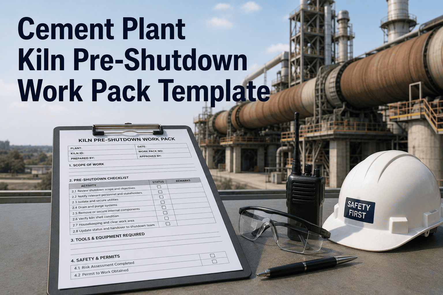 cement-plant-kiln-pre-shutdown-work-pack-template