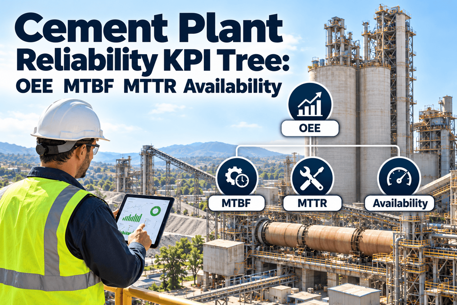 cement-plant-reliability-kpi-tree-oee-mtbf-mttr-availability