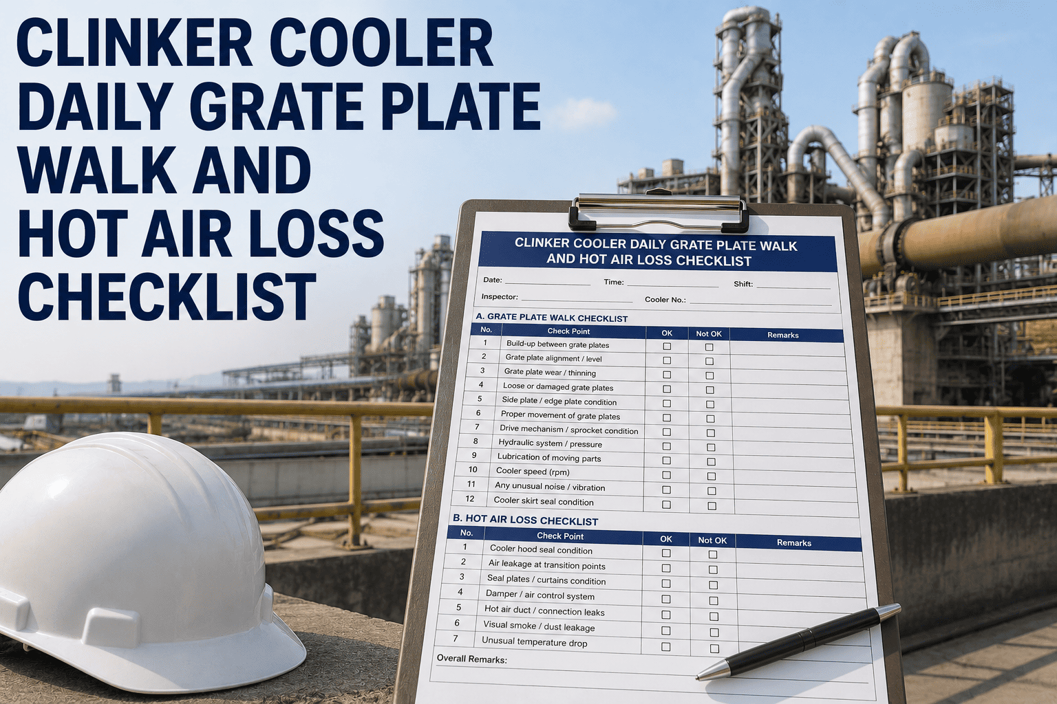 clinker-cooler-daily-grate-plate-walk-hot-air-loss