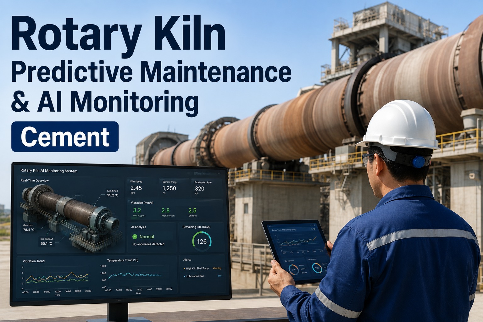 AI Girth Gear Wear Monitoring for Cement Kilns | Predictive CMMS