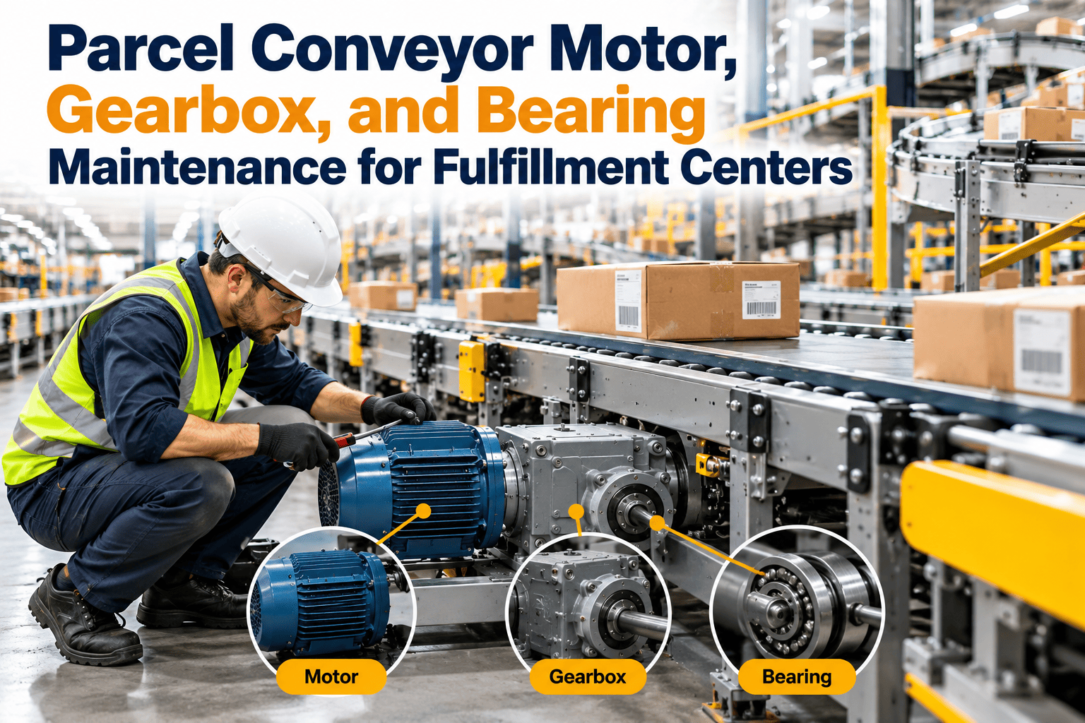 conveyor-motor-gearbox-bearing-maintenance-warehouse