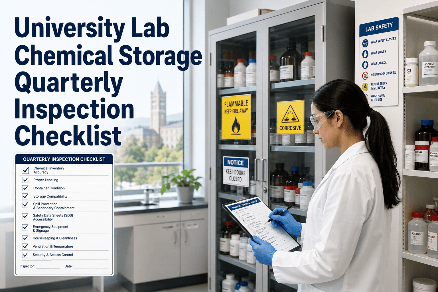 university-lab-chemical-storage-quarterly-inspection-checklist