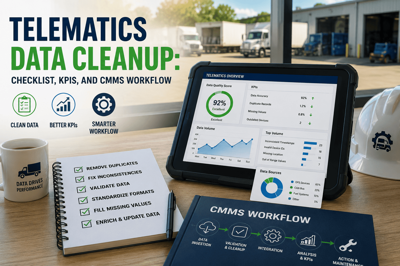 telematics-data-cleanup-checklist-kpis-and-cmms-workflow