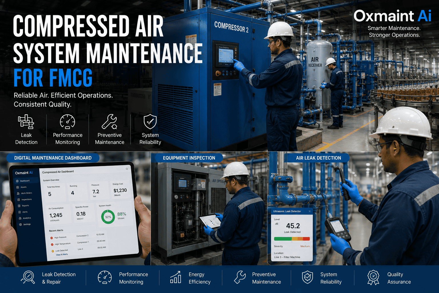 compressed-air-system-maintenance-fmcg-compressors-dryers-leak