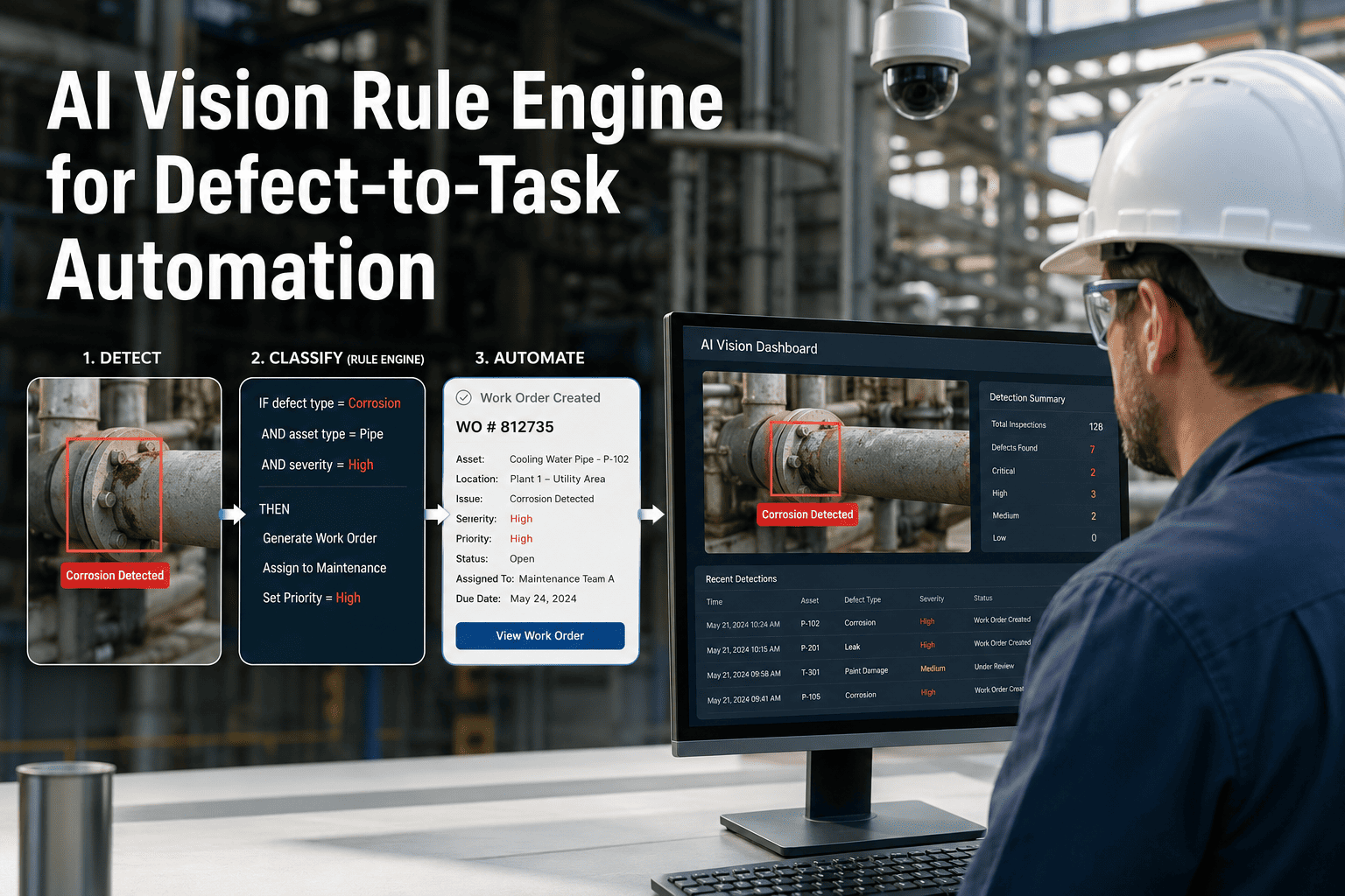 AI Vision Rule Engine for Defect-to-Task Automation