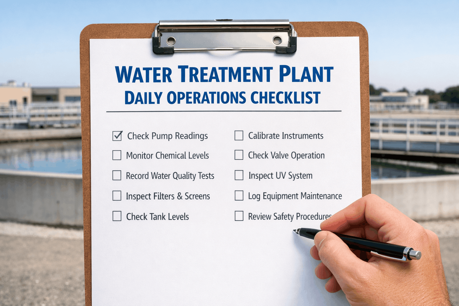 water-treatment-plant-daily-operations-checklist