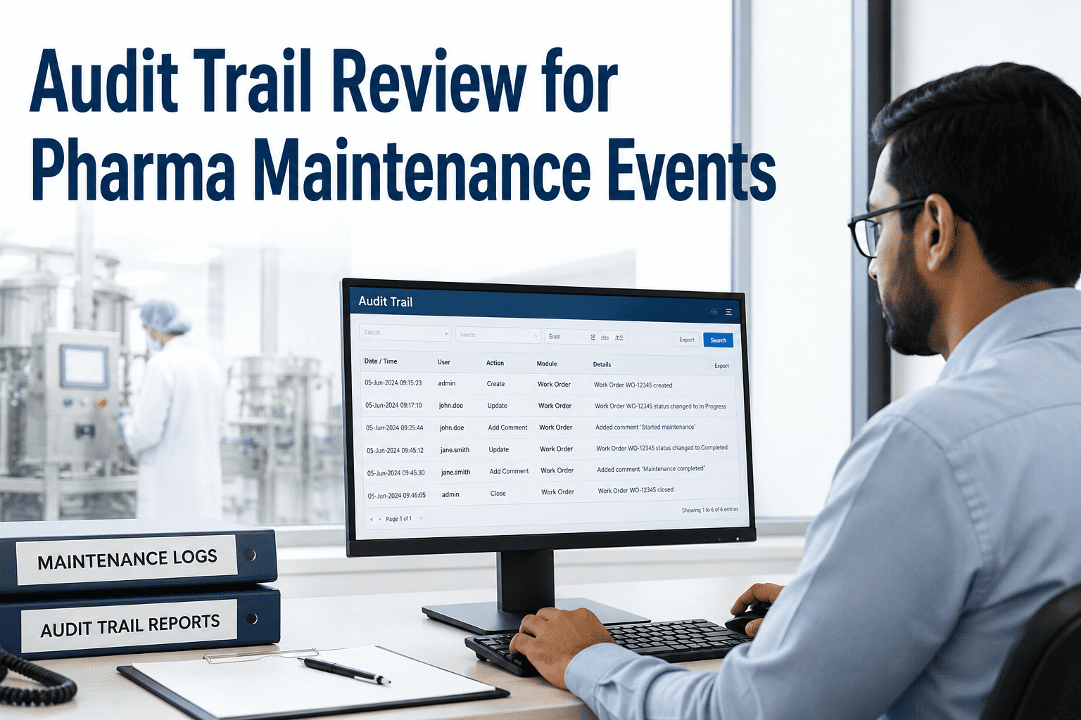 audit-trail-review-maintenance-events-pharma