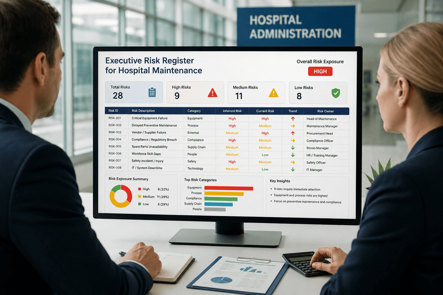 Hospital At Risk Program Executive Risk Register for Hospital Maintenance
