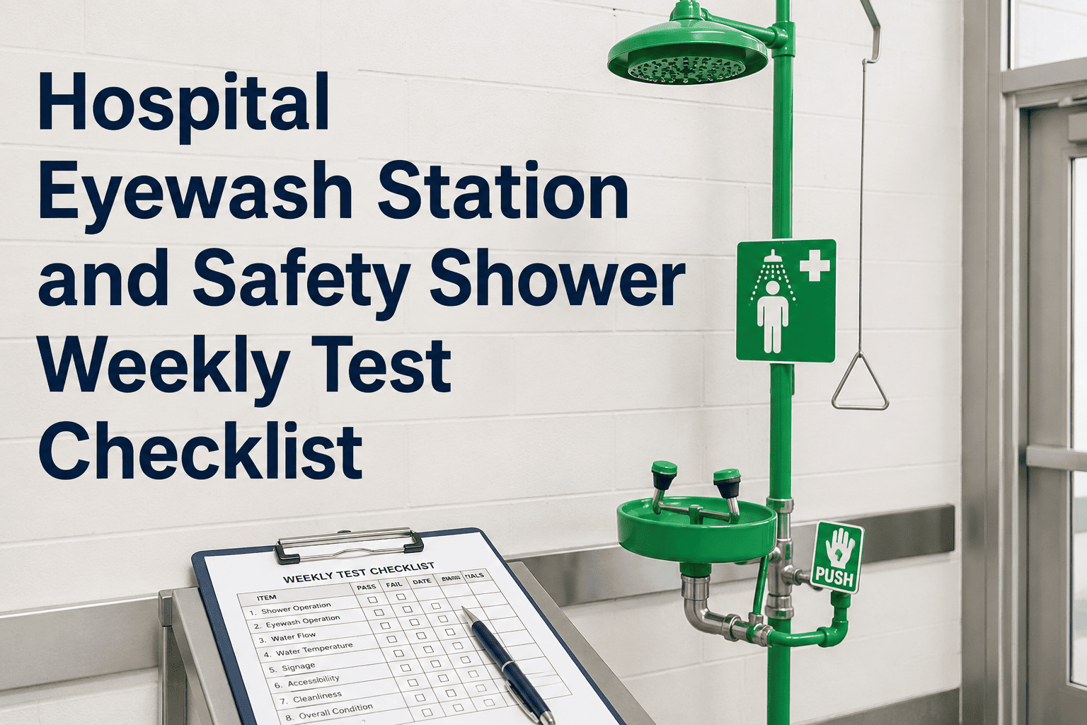 hospital-eyewash-station-safety-shower-weekly-test-checklist
