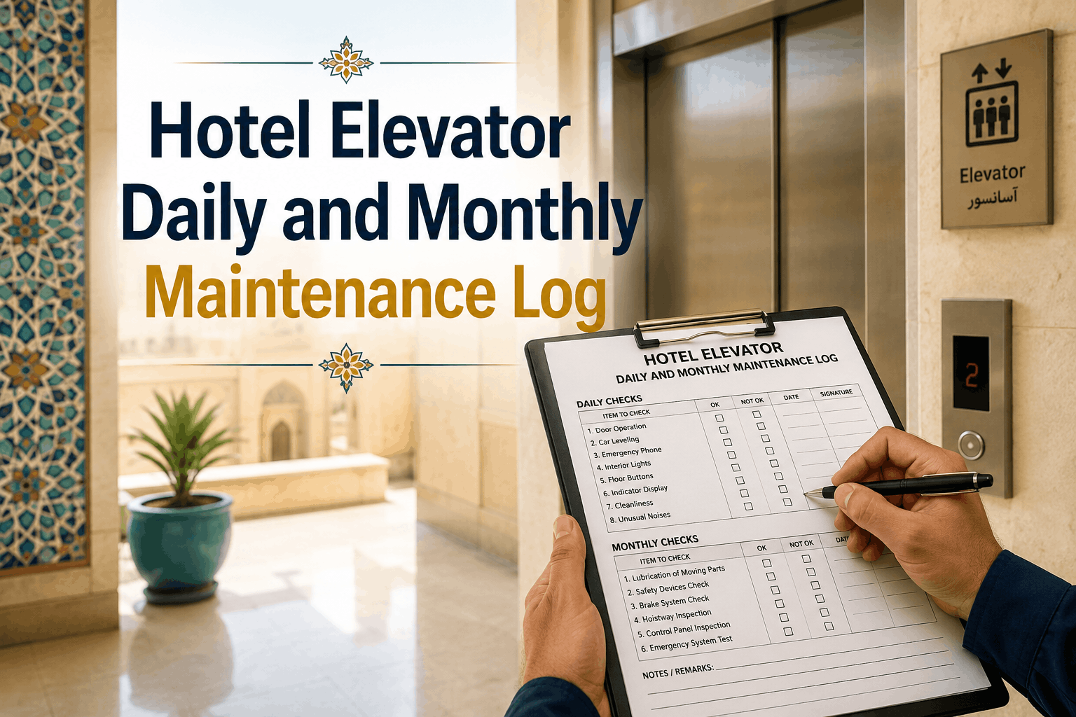 hotel-elevator-daily-and-monthly-maintenance-log