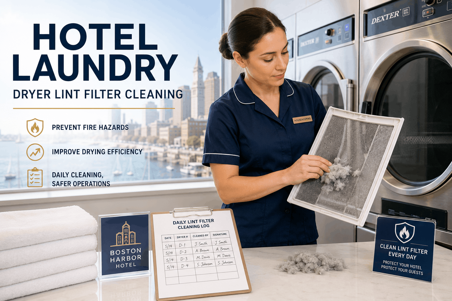 hotel-laundry-dryer-lint-filter-cleaning