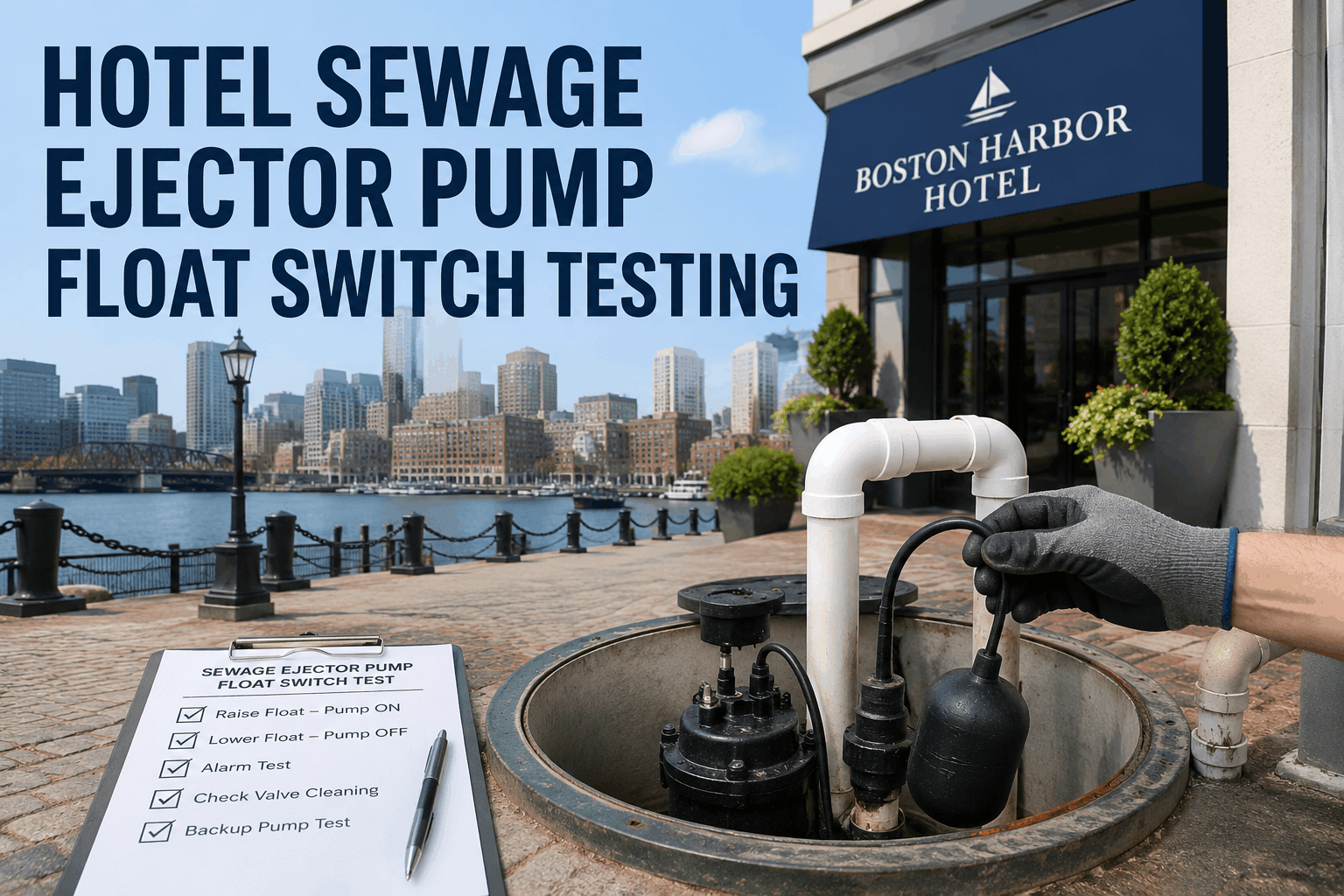 hotel-sewage-ejector-pump-float-switch-testing