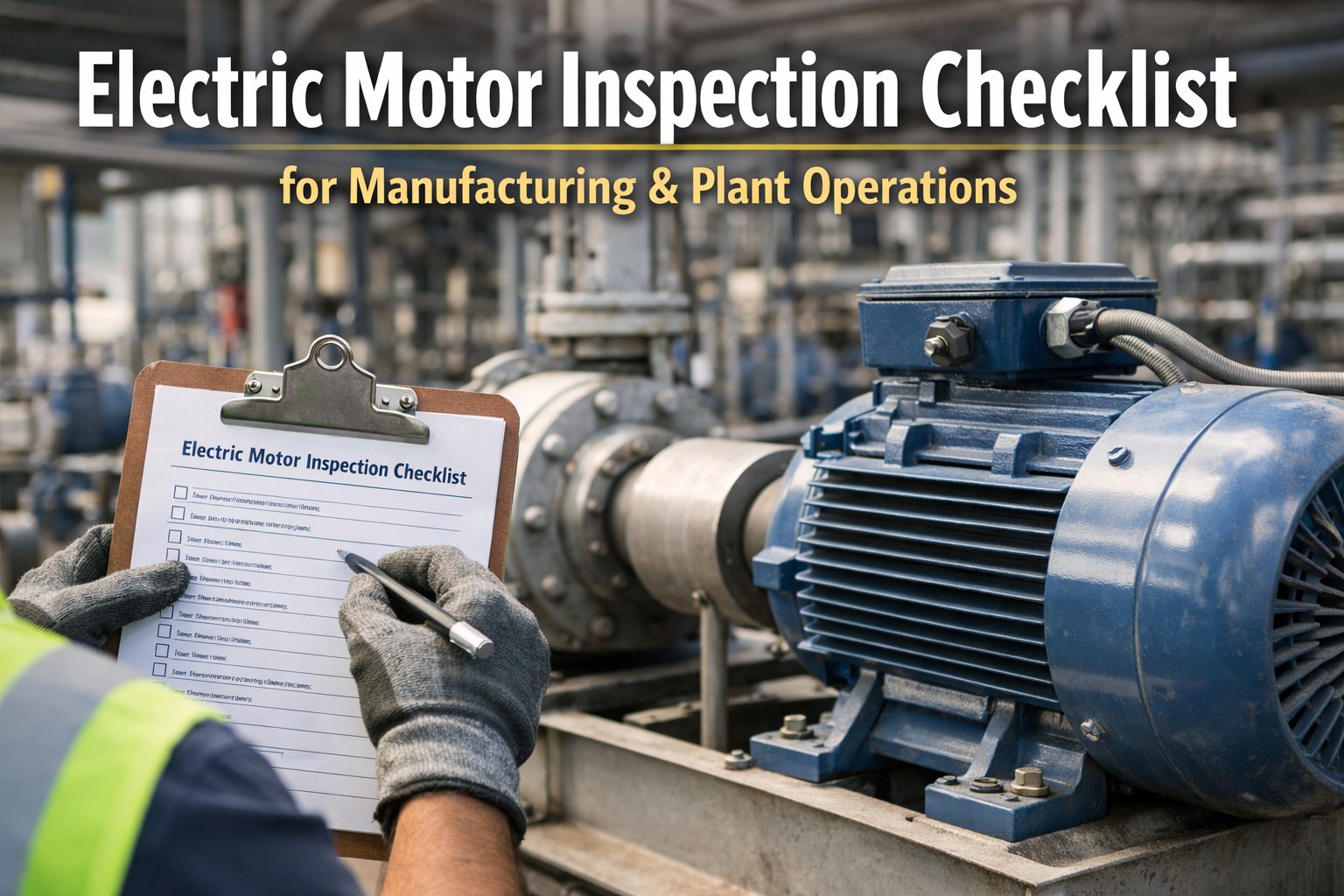 Electric Motor Inspection Checklist for Manufacturing & Plant Operations