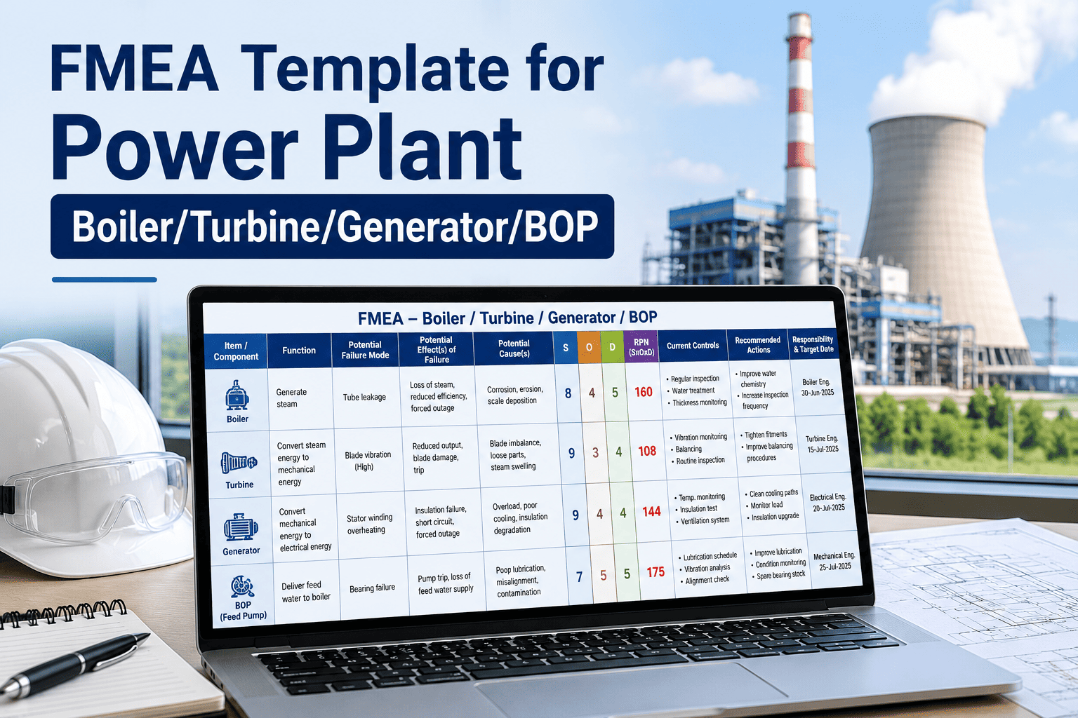 fmea-template-power-plant-boiler-turbine-generator-bop