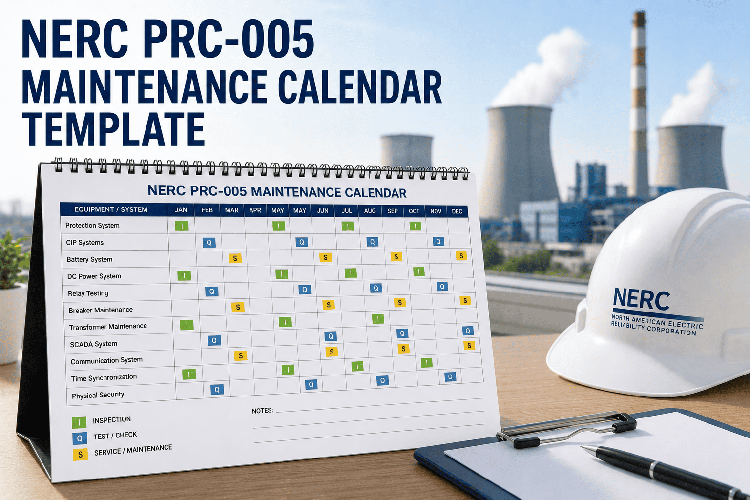 Post 005 NERC PRC-005 Maintenance Calendar Template