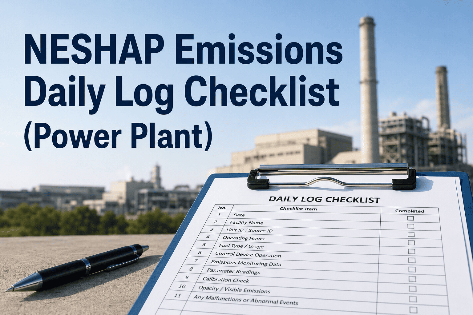neshap-emissions-daily-log-checklist-power-plant