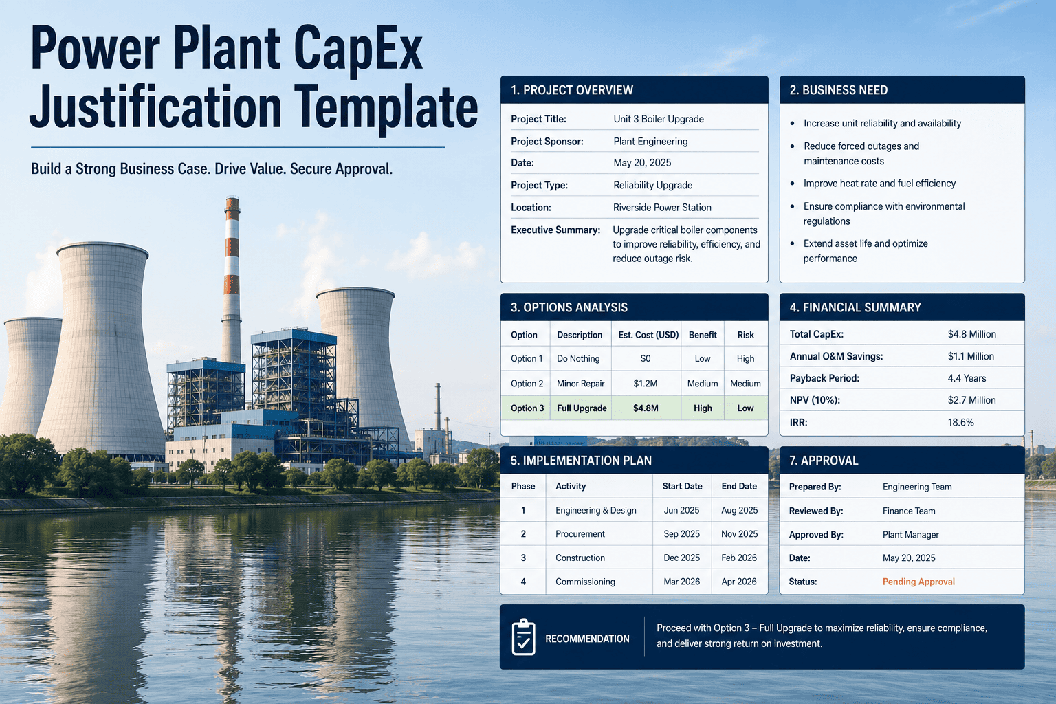 power-plant-capex-justification-template