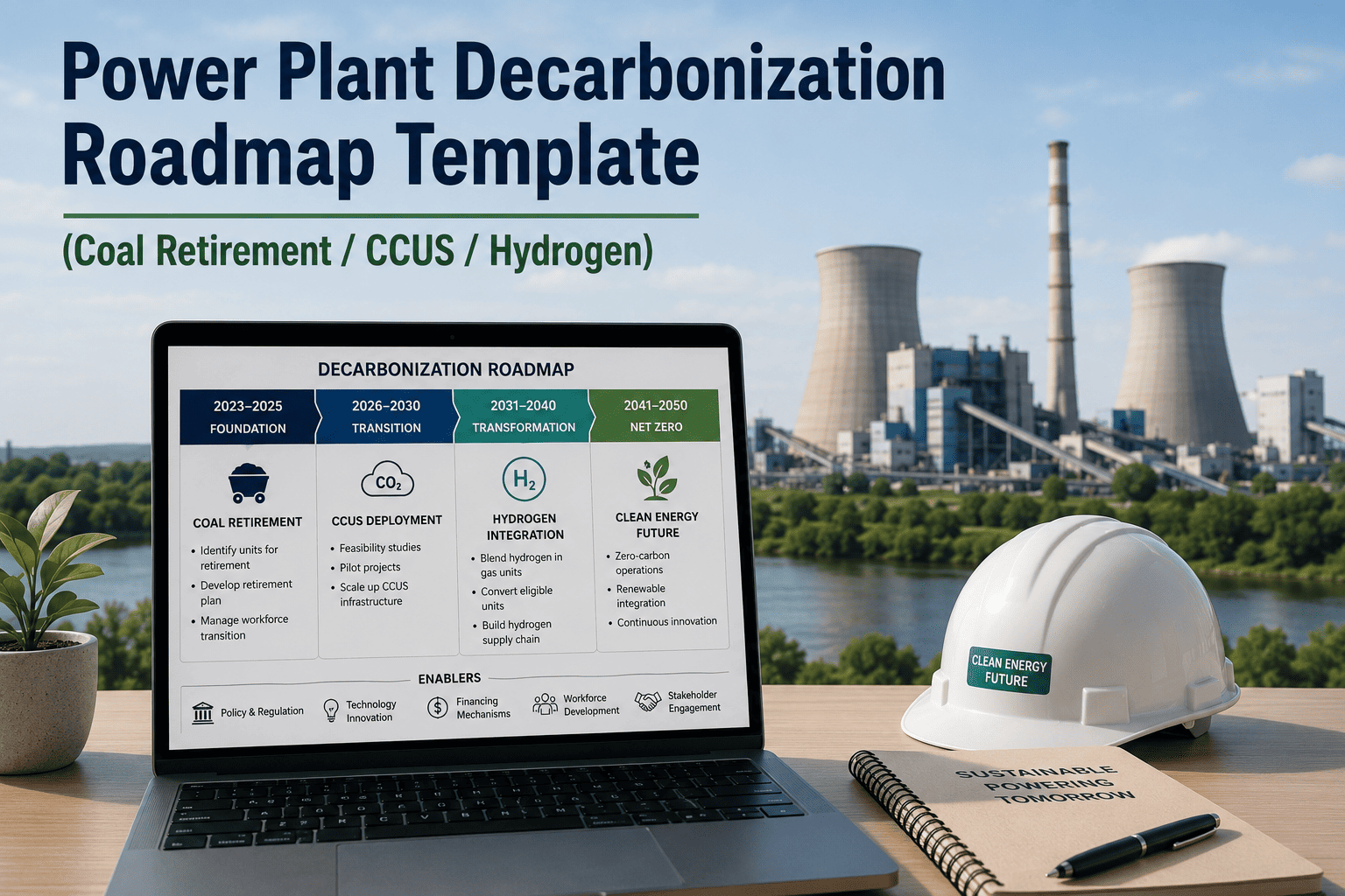power-plant-decarbonization-roadmap-template-coal-retirement-ccus-hydrogen