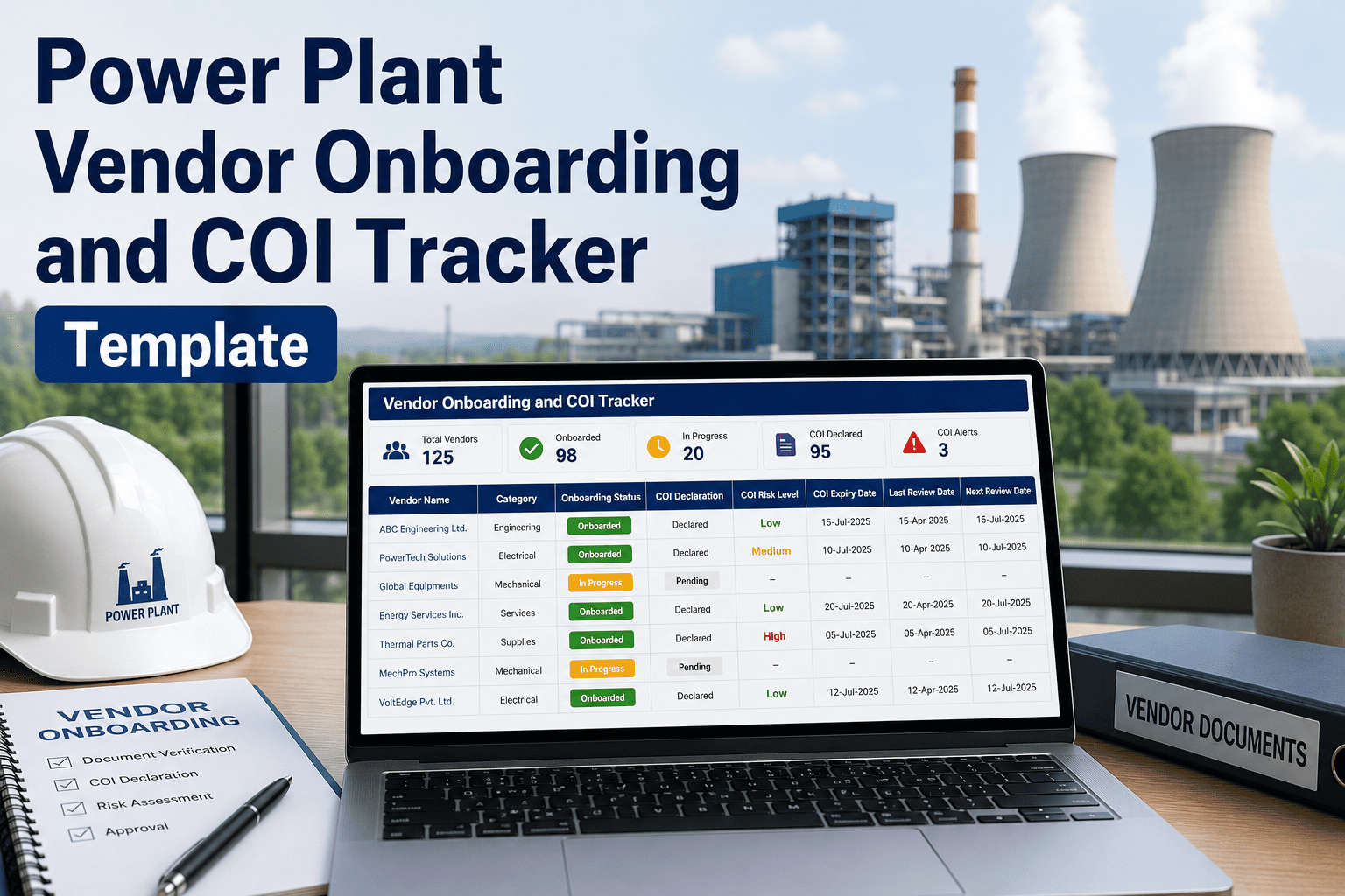 power-plant-vendor-onboarding-coi-tracker-template