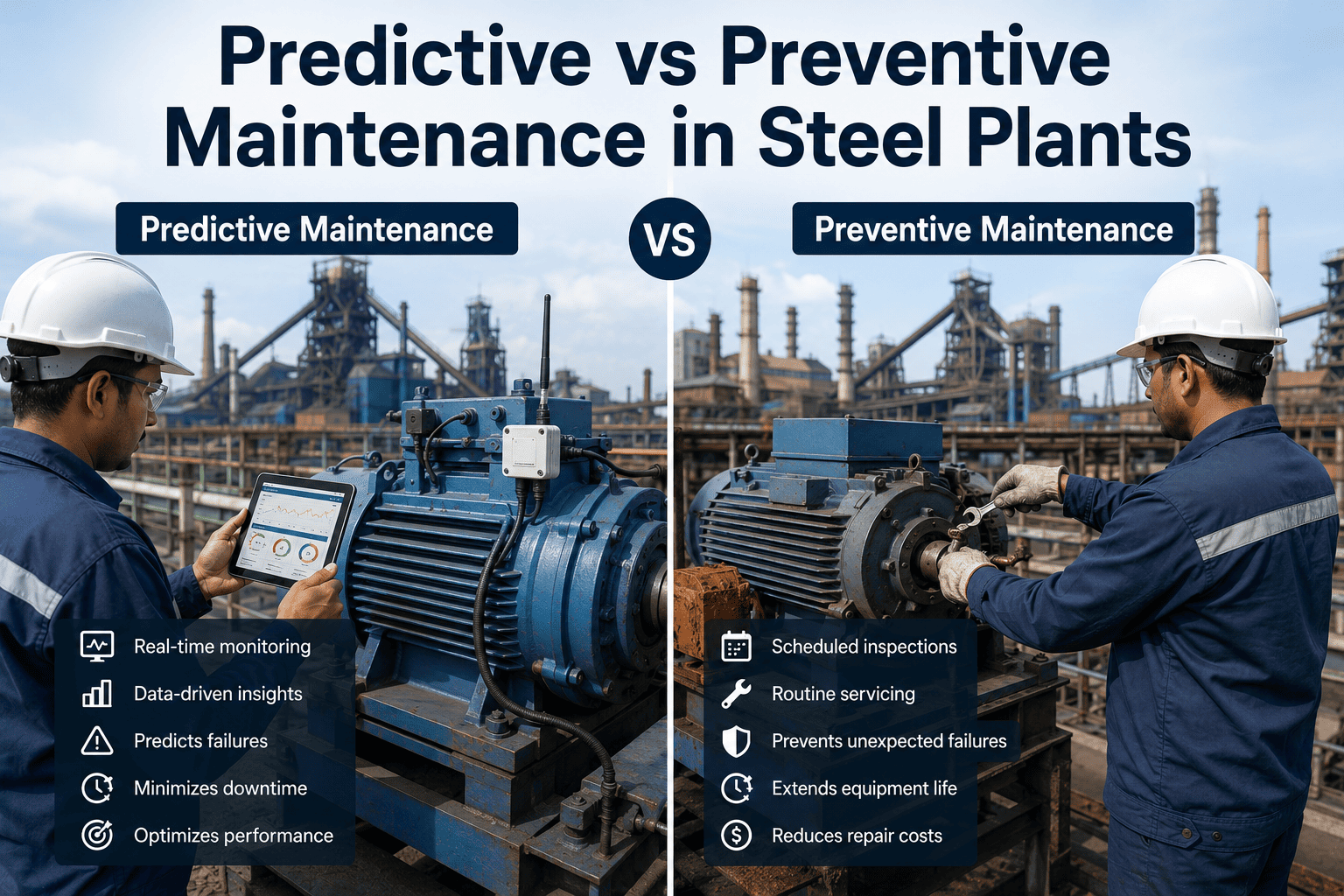 Predictive vs Preventive Maintenance in Steel Plants