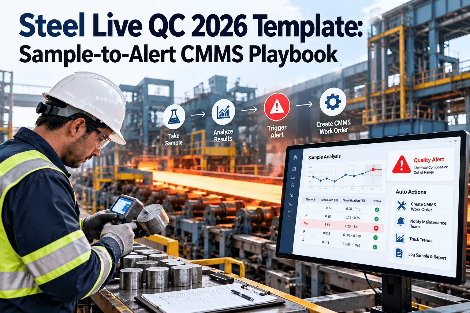 steel-live-qc-2026-template-sample-to-alert-cmms-playbook