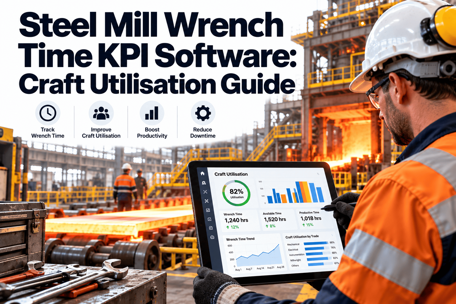 steel-mill-wrench-time-kpi-software-craft-utilisation-guide