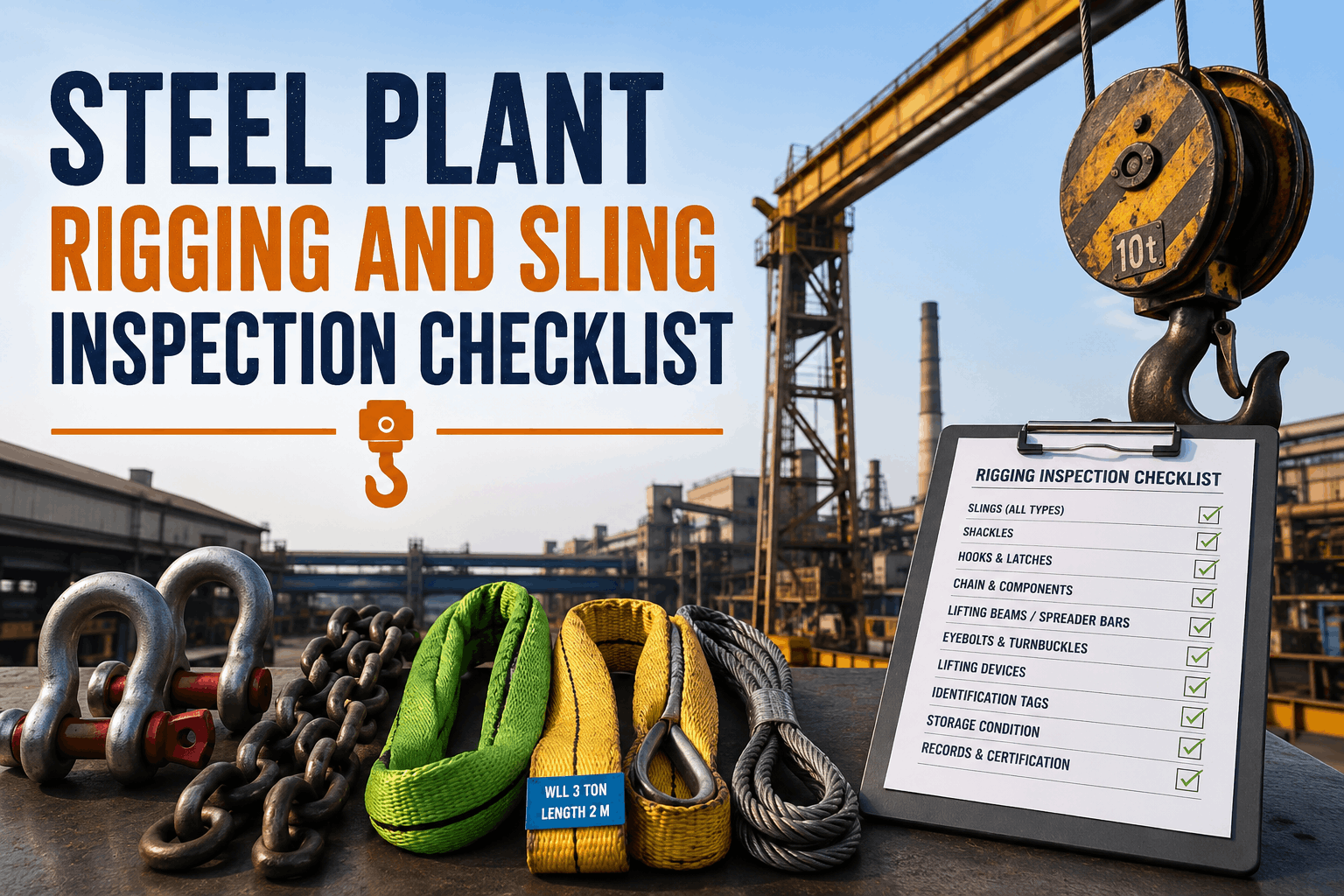 Daily Rigging Inspection Checklist Steel Plant Personal Protective Equipment (PPE) Inspection Checklist