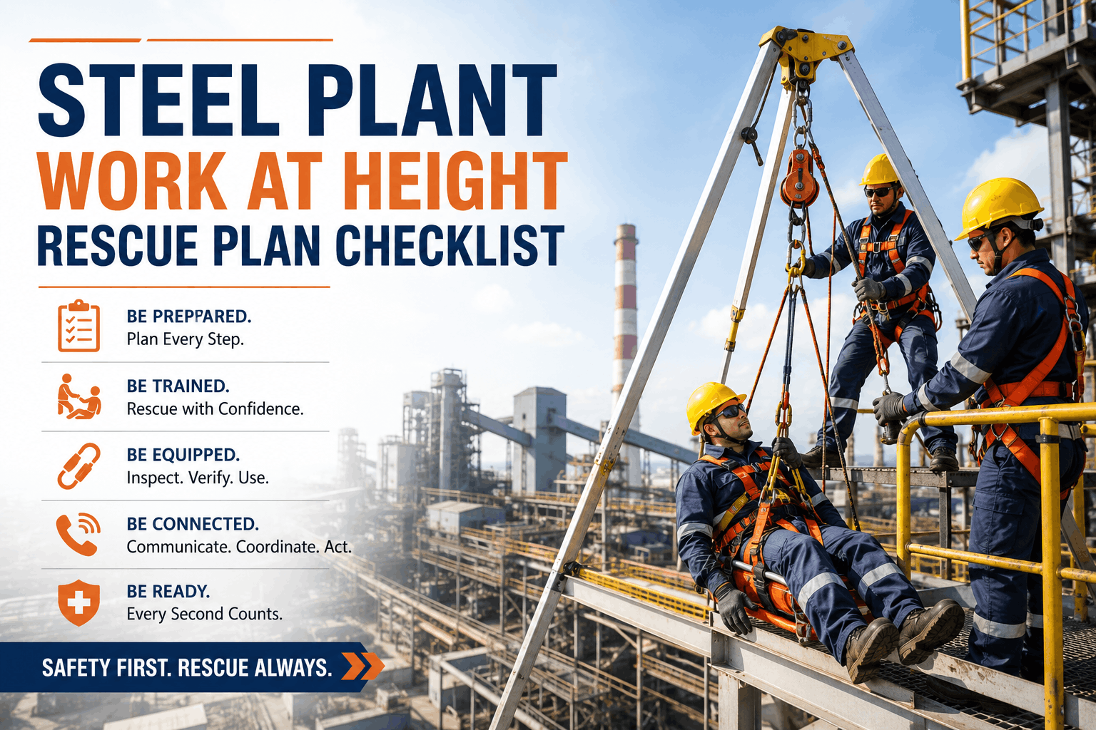 Steel Plant Work at Height Rescue Plan Checklist