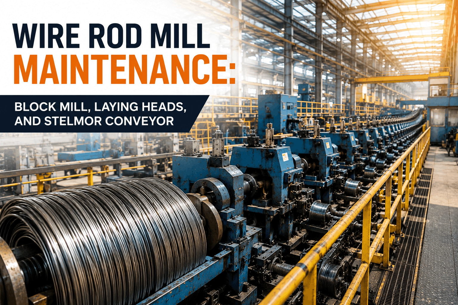 wire-rod-mill-maintenance-block-mill,-laying-heads,-and-stelmor-conveyor